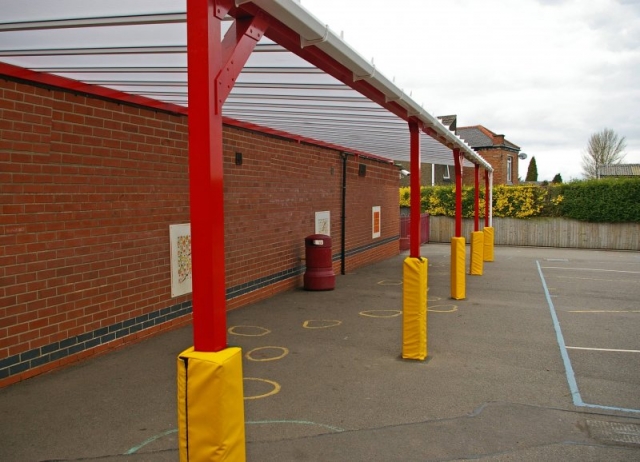 School canopy post protection