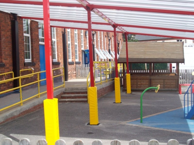 Post protectors for the school playground